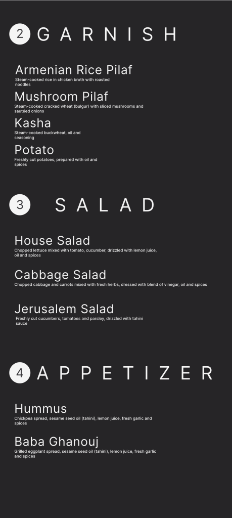 Menu Armit Menu – Armo Grill
